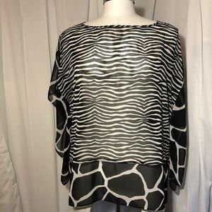 MICHAEL Michael Kors Zebra & Giraffe Print Blouse